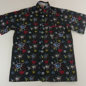 Revirth of a Victory Mens Black Button Front Shirt